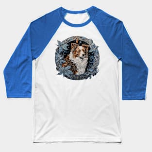 Australian Shepherd Illustration Baseball T-Shirt